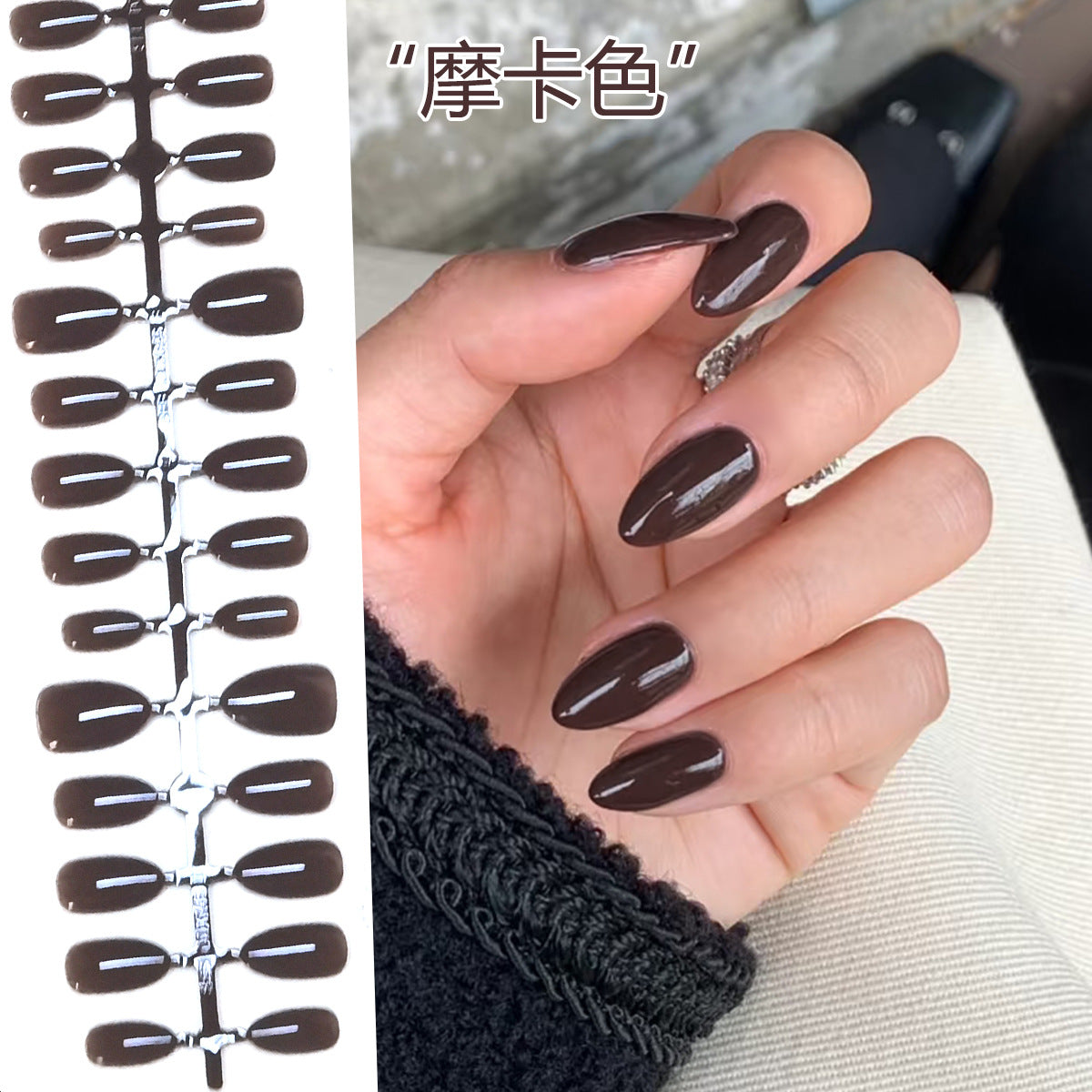 Wholesale Cross-Border Hot-Selling Wearable Nails Almond Nails Realistic Short Handmade Wearable Nail Tips Stickers Export Wholesale Factory