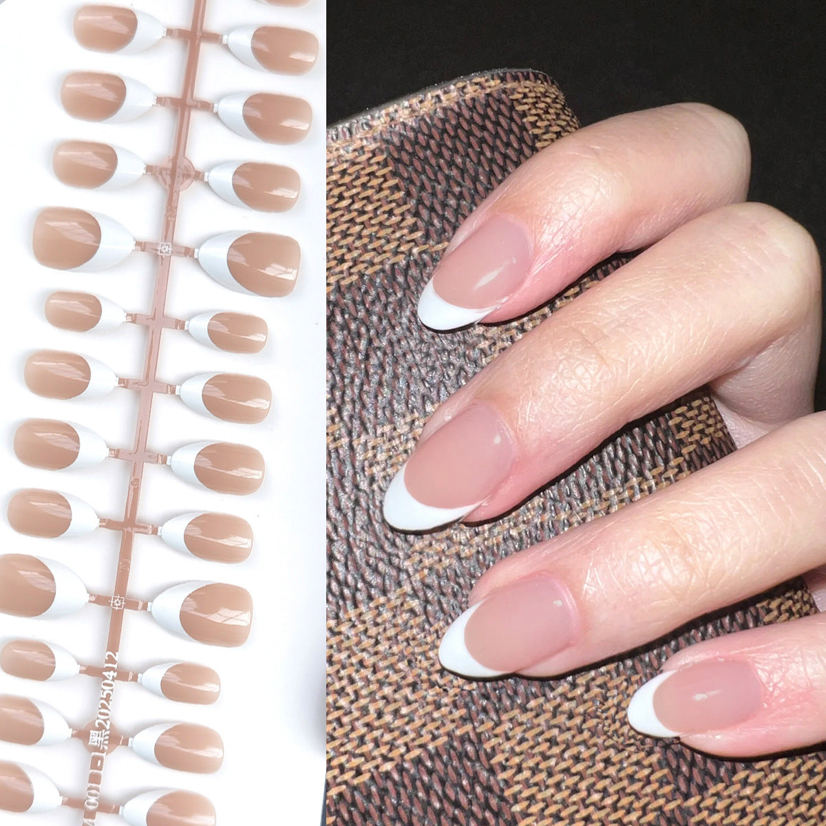 Wholesale Cross-Border Hot-Selling Wearable Nails Almond Nails Realistic Short Handmade Wearable Nail Tips Stickers Export Wholesale Factory