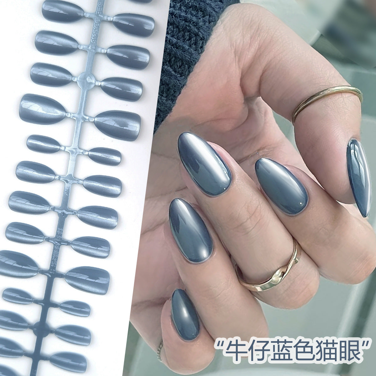 Wholesale Cross-Border Hot-Selling Wearable Nails Almond Nails Realistic Short Handmade Wearable Nail Tips Stickers Export Wholesale Factory