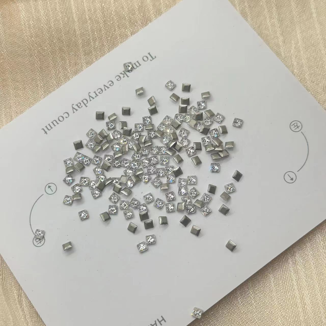 Wholesale 5A Nail Art Accessories Beveled Flat Zircon Transparent White Mini Small High-Quality Super Shiny