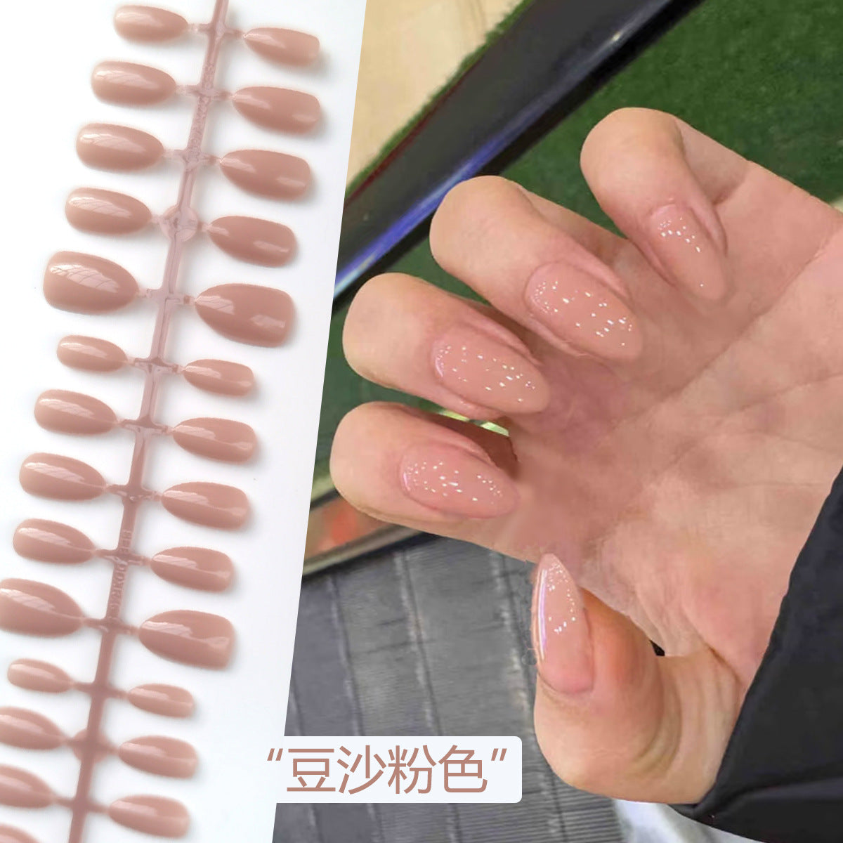 Wholesale Cross-Border Hot-Selling Wearable Nails Almond Nails Realistic Short Handmade Wearable Nail Tips Stickers Export Wholesale Factory