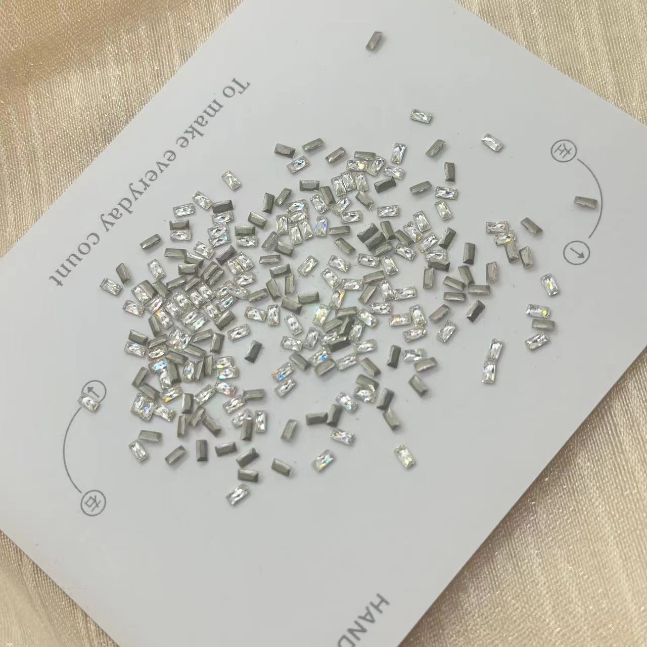 Wholesale 5A Nail Art Accessories Beveled Flat Zircon Transparent White Mini Small High-Quality Super Shiny