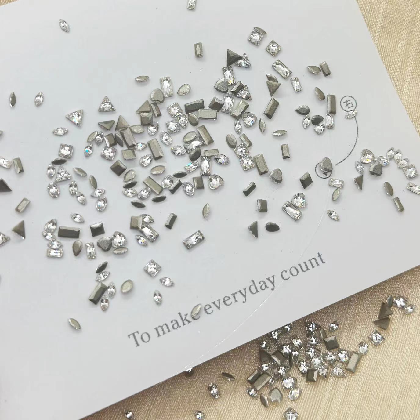 Wholesale 5A Nail Art Accessories Beveled Flat Zircon Transparent White Mini Small High-Quality Super Shiny