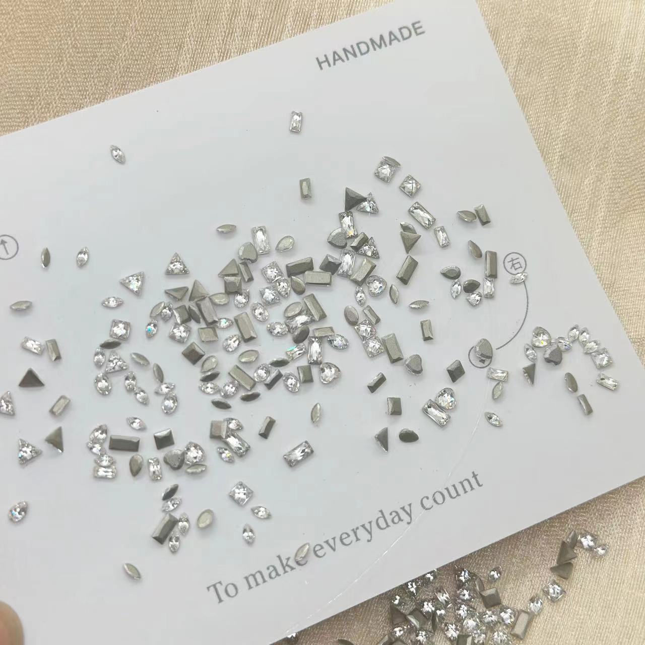 Wholesale 5A Nail Art Accessories Beveled Flat Zircon Transparent White Mini Small High-Quality Super Shiny