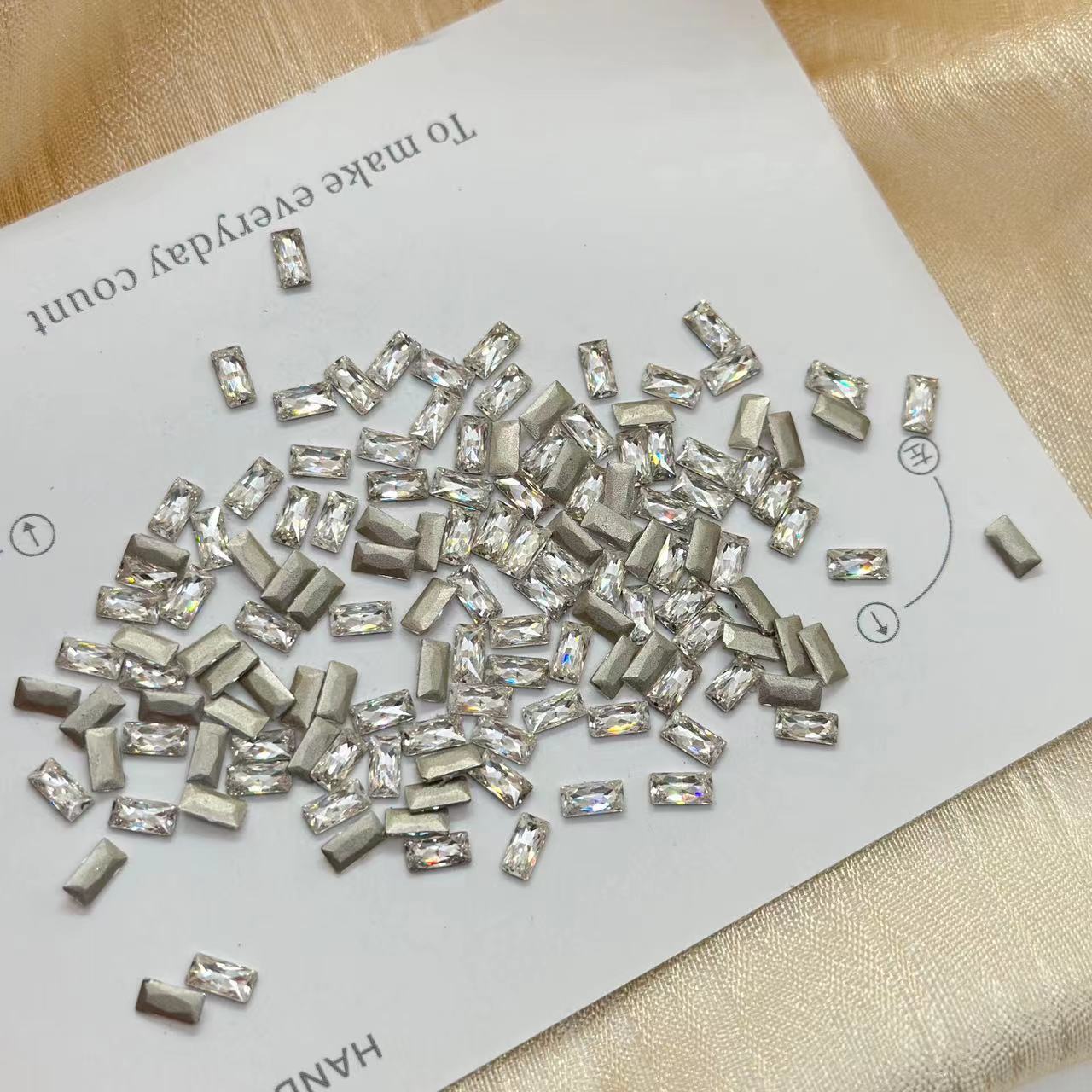 Wholesale 5A Nail Art Accessories Beveled Flat Zircon Transparent White Mini Small High-Quality Super Shiny