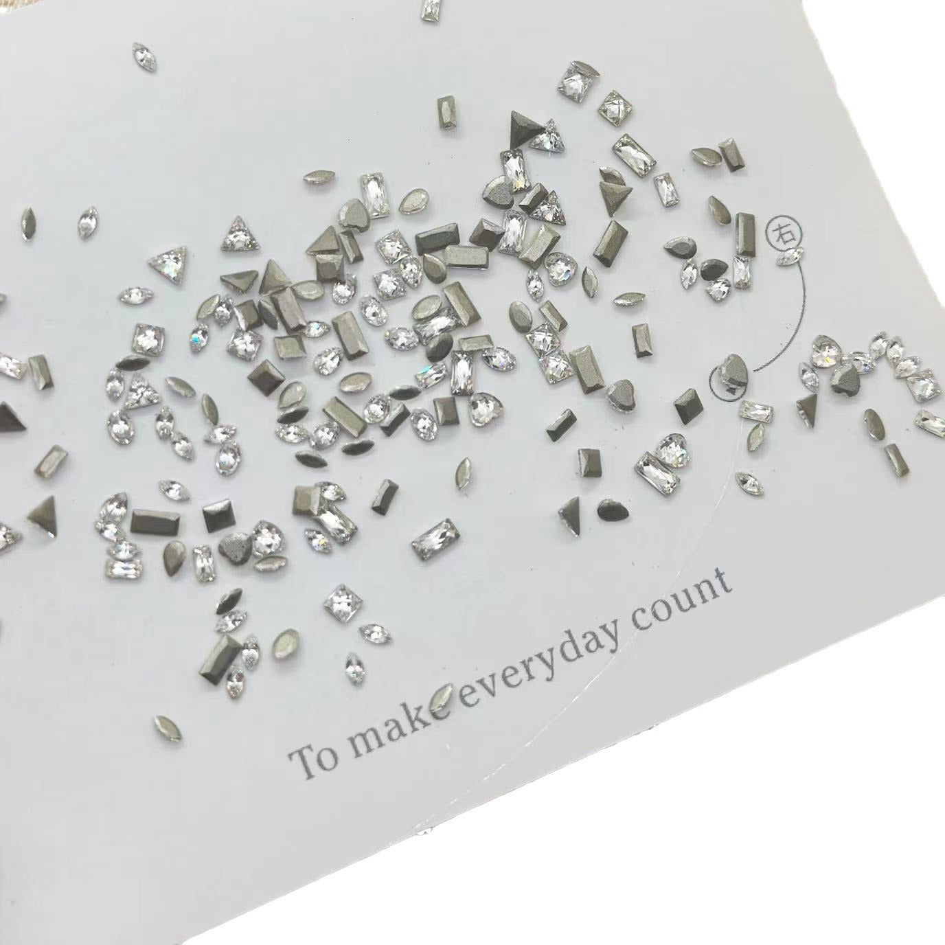 Wholesale 5A Nail Art Accessories Beveled Flat Zircon Transparent White Mini Small High-Quality Super Shiny