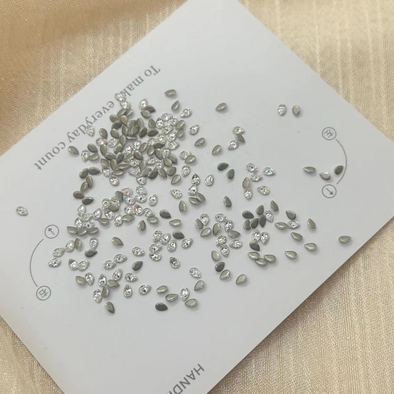Wholesale 5A Nail Art Accessories Beveled Flat Zircon Transparent White Mini Small High-Quality Super Shiny