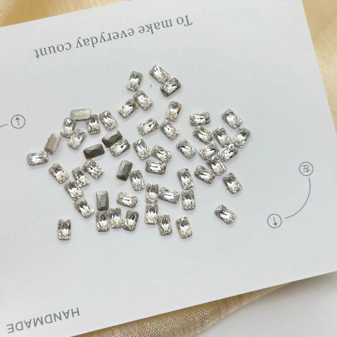 Wholesale 5A Nail Art Accessories Beveled Flat Zircon Transparent White Mini Small High-Quality Super Shiny