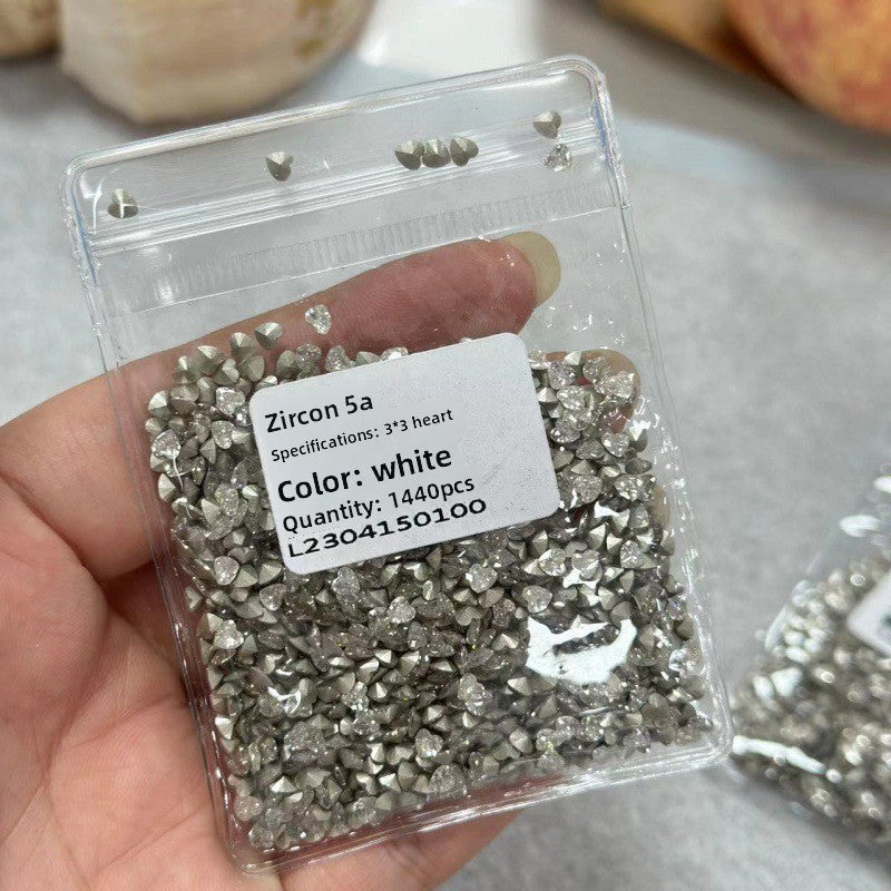 Mini Small Pointed Bottom Irregular White Fat Square Water Drop Horse Eye 5A Zircon Nail Art Accessories Wholesale