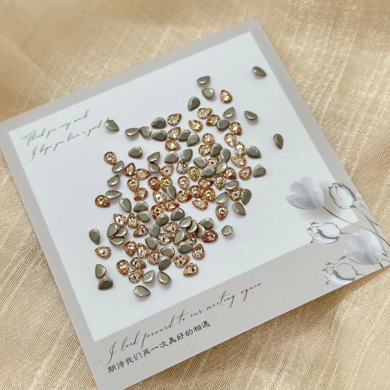 Nail Art Accessories Zircon Flatback Champagne Color Mini Small Mixed Zircon Sparkling Nail Rhinestones