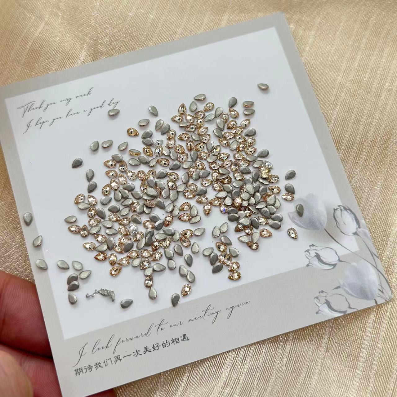 Nail Art Accessories Zircon Flatback Champagne Color Mini Small Mixed Zircon Sparkling Nail Rhinestones