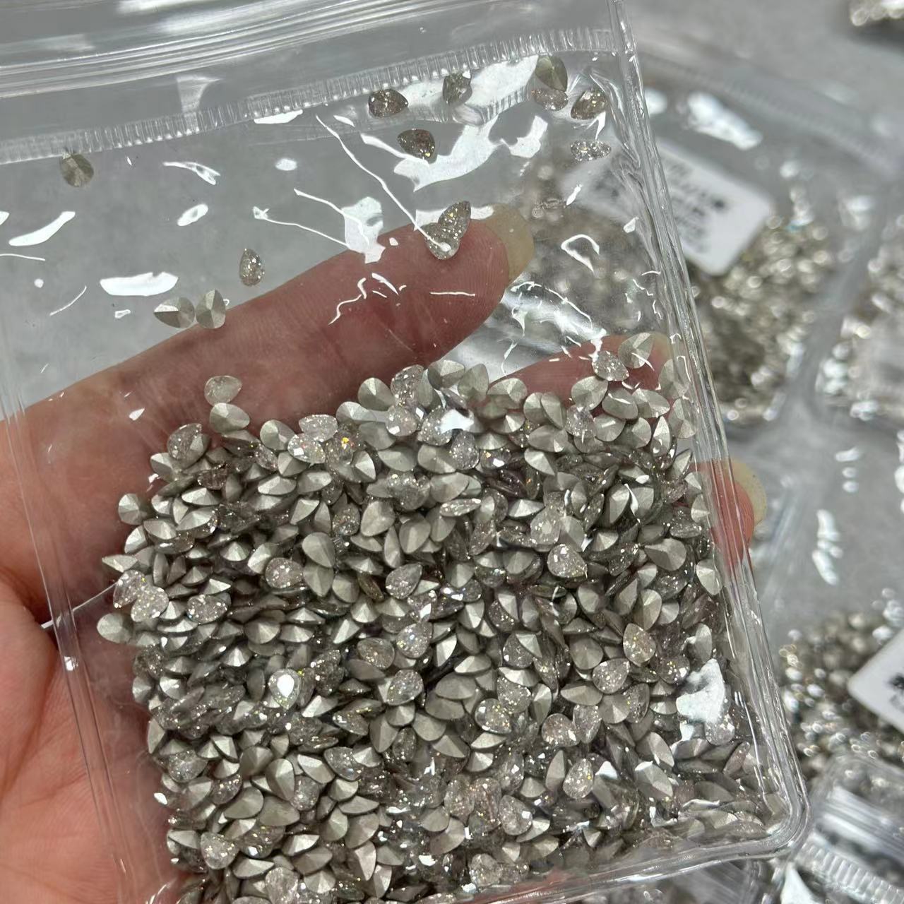 Mini Small Pointed Bottom Irregular White Fat Square Water Drop Horse Eye 5A Zircon Nail Art Accessories Wholesale