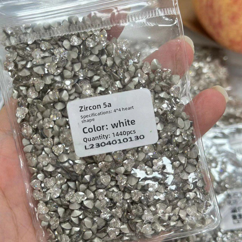 Mini Small Pointed Bottom Irregular White Fat Square Water Drop Horse Eye 5A Zircon Nail Art Accessories Wholesale