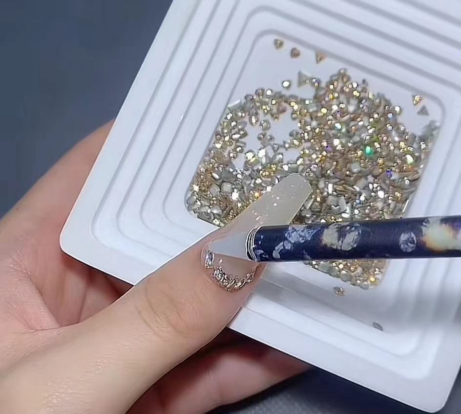 Nail Art Accessories Zircon Flatback Champagne Color Mini Small Mixed Zircon Sparkling Nail Rhinestones