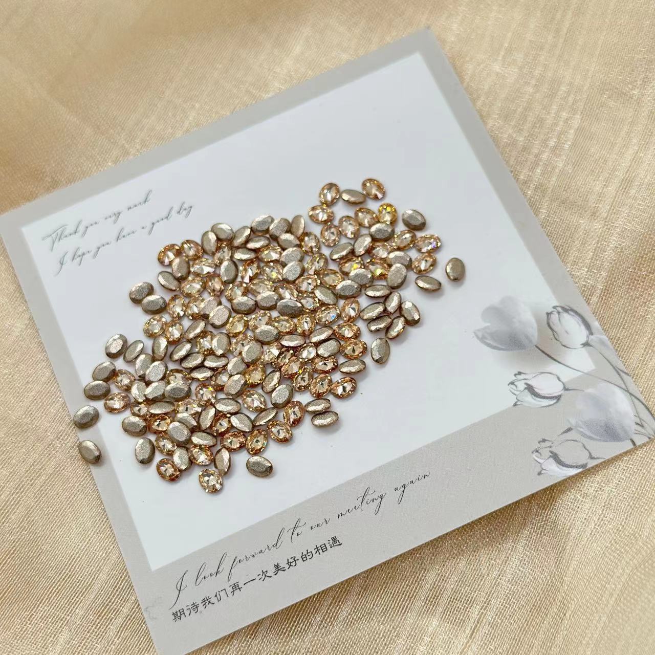 Nail Art Accessories Zircon Flatback Champagne Color Mini Small Mixed Zircon Sparkling Nail Rhinestones