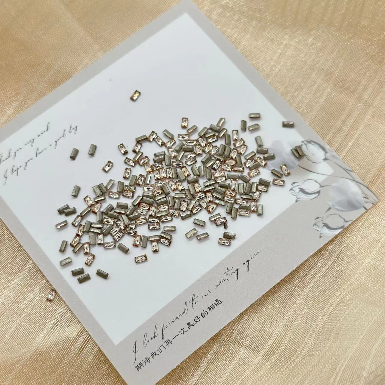 Nail Art Accessories Zircon Flatback Champagne Color Mini Small Mixed Zircon Sparkling Nail Rhinestones