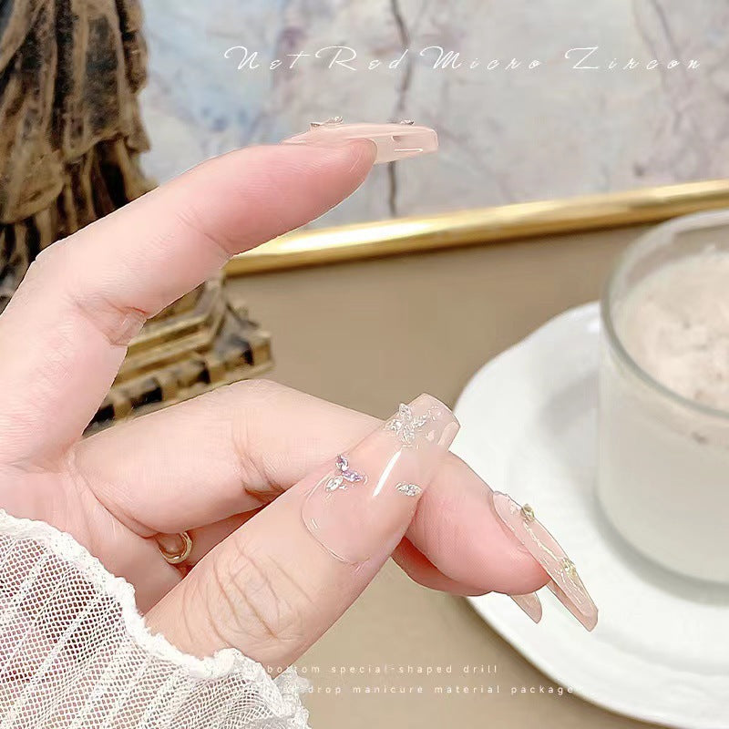 Mini Small Pointed Bottom Irregular White Fat Square Water Drop Horse Eye 5A Zircon Nail Art Accessories Wholesale