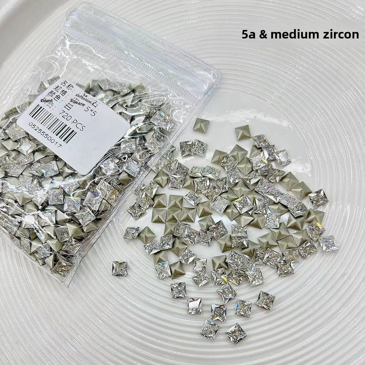 5A Medium Zircon Rose Cut Nail Art Rhinestones Sparkling Pointed Bottom Plated Wheat Spike Nail Rhinestones Decorations Wholesale