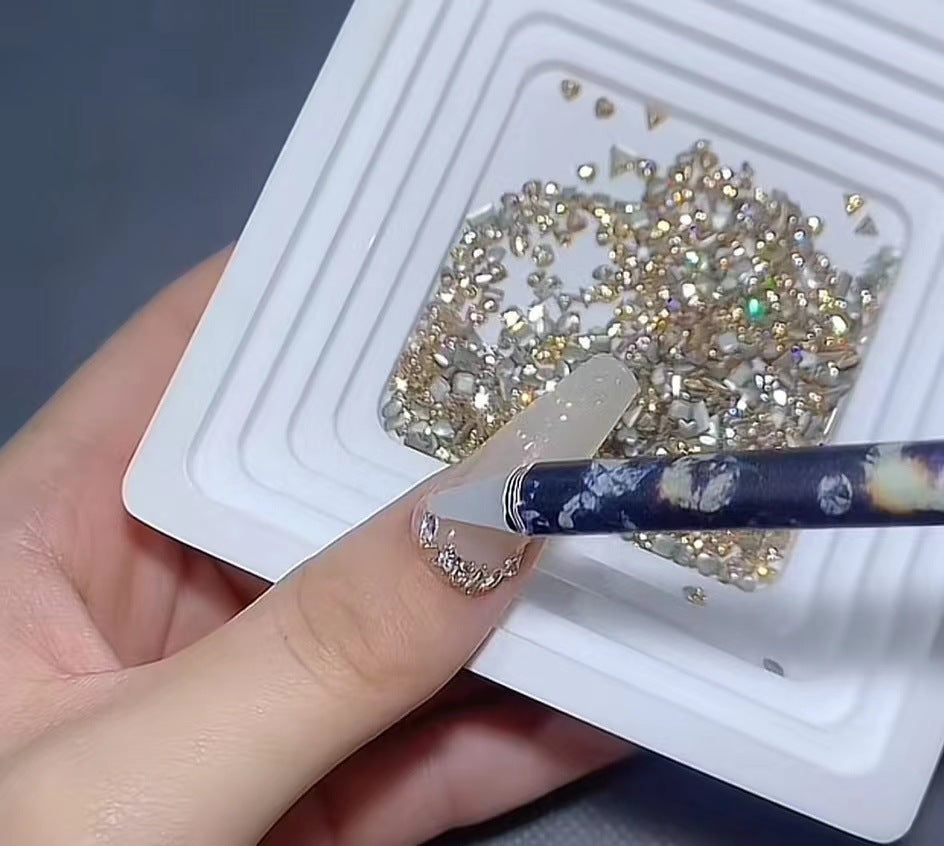 Nail Art Accessories Zircon Flatback Champagne Color Mini Small Mixed Zircon Sparkling Nail Rhinestones