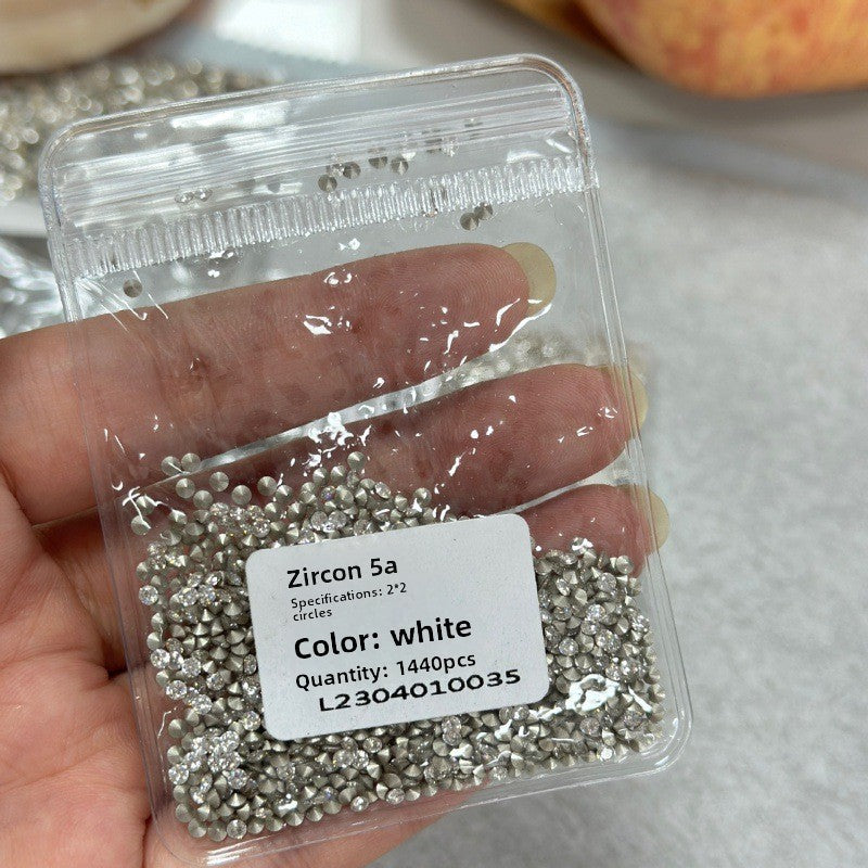 Mini Small Pointed Bottom Irregular White Fat Square Water Drop Horse Eye 5A Zircon Nail Art Accessories Wholesale