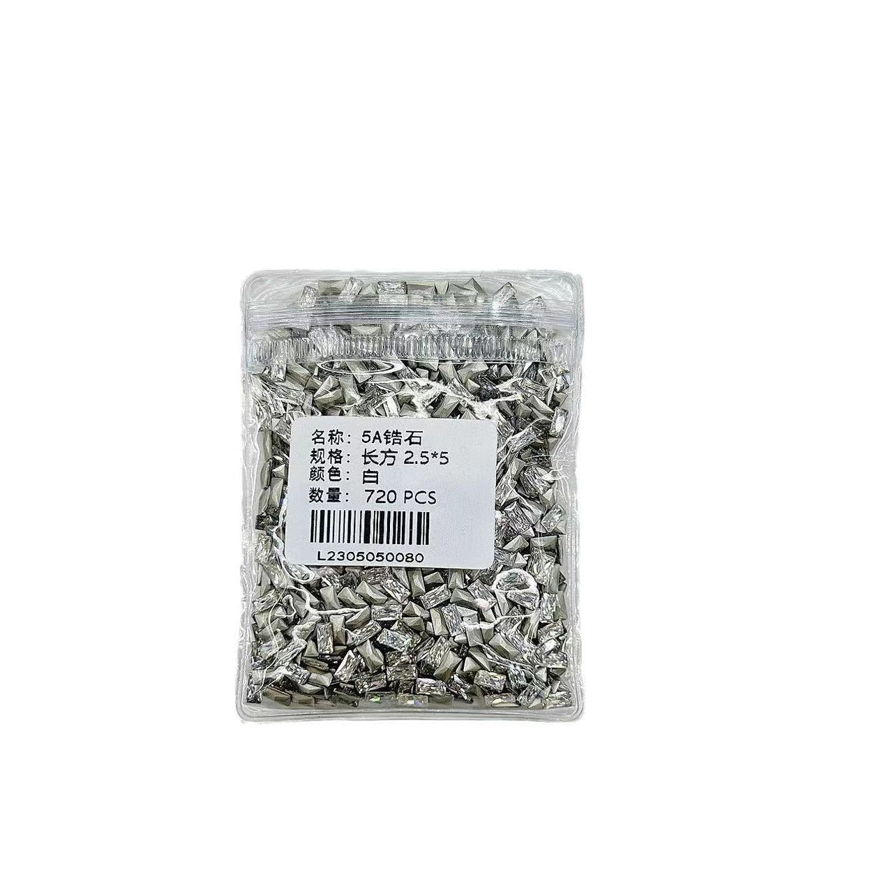 5A Medium Zircon Rose Cut Nail Art Rhinestones Sparkling Pointed Bottom Plated Wheat Spike Nail Rhinestones Decorations Wholesale
