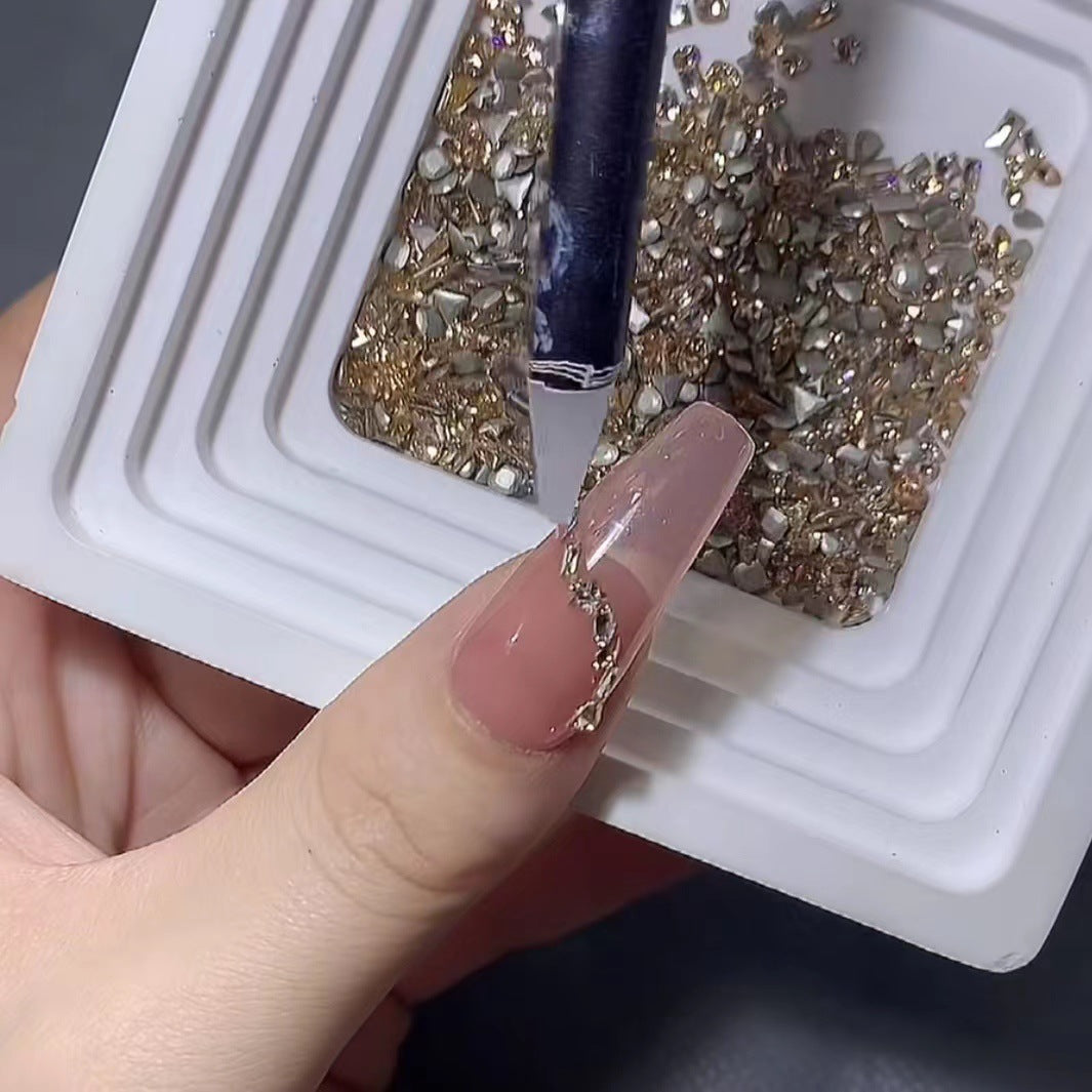 Nail Art Accessories Zircon Flatback Champagne Color Mini Small Mixed Zircon Sparkling Nail Rhinestones