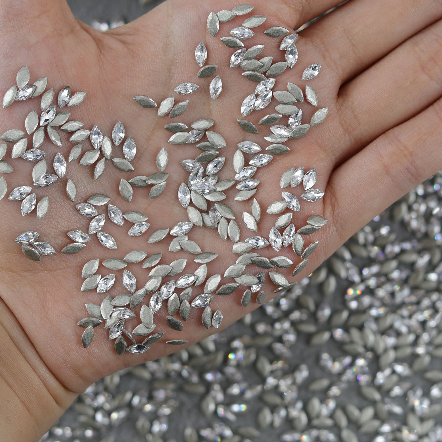 5A Mini Flat Bottom Beveled Zircon Nail Art Accessories Sparkling Snowflake Diamond-shaped Marquise Zircon Irregular Diamond Nail Decorations