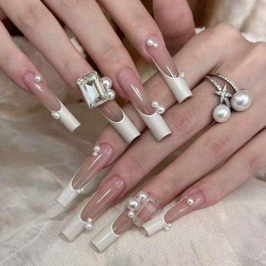 12 Grid Japanese Style Nail Art No Hole Pure White Colorful Highlight Pearl Dry Round Pearl Flat Bottom Bright White Mini Pearl