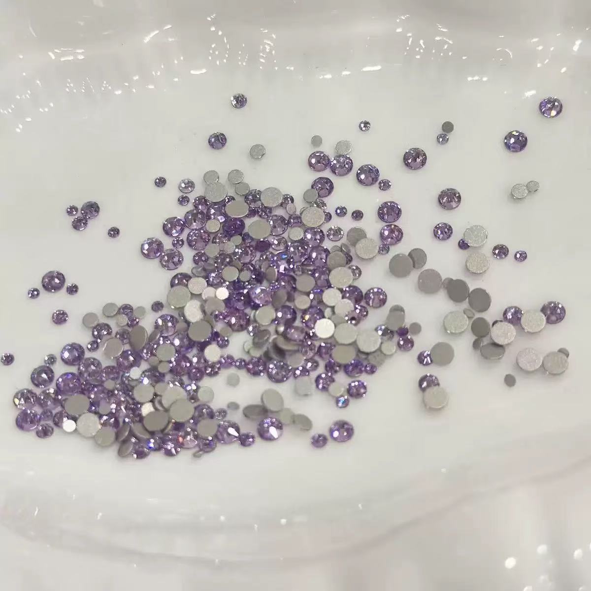 Super Shiny Flat Colorful Round Nail Art Rhinestones 33 Cut Mixed Crushed Rhinestones Nail Stickers Rhinestone Decorations