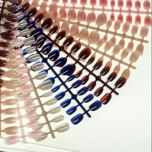 Foreign Trade Hot-Selling Wearable Nails Short Daily Oval Nail Stickers Finished Handmade Nail Pieces Factory Wholesale