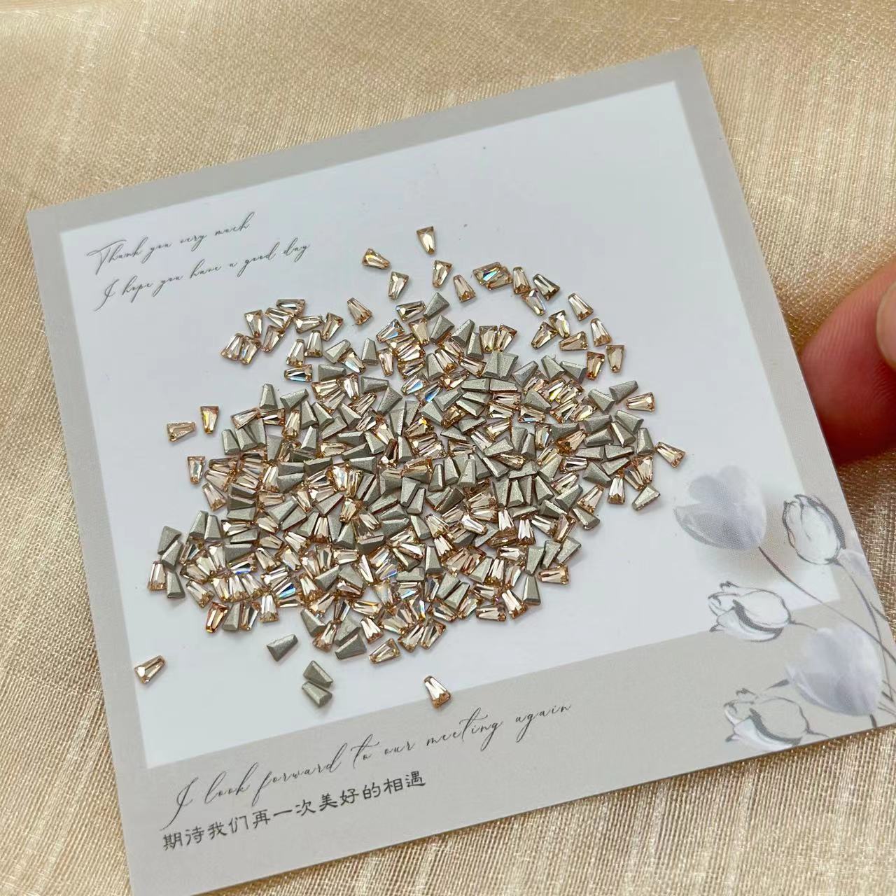 Nail Art Accessories Zircon Flatback Champagne Color Mini Small Mixed Zircon Sparkling Nail Rhinestones