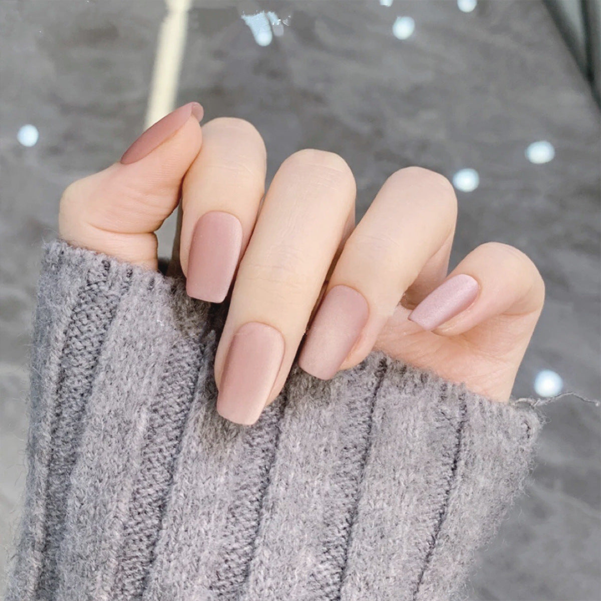30Velvet Matte Frosted Coffee Cat Eye Wearable Nails Short Green Enhancing Fairness ins Wind Nail Stickers Fake Nails