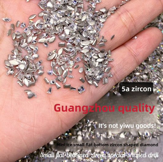 5A Mini Flat Bottom Beveled Zircon Nail Art Accessories Sparkling Snowflake Diamond-shaped Marquise Zircon Irregular Diamond Nail Decorations