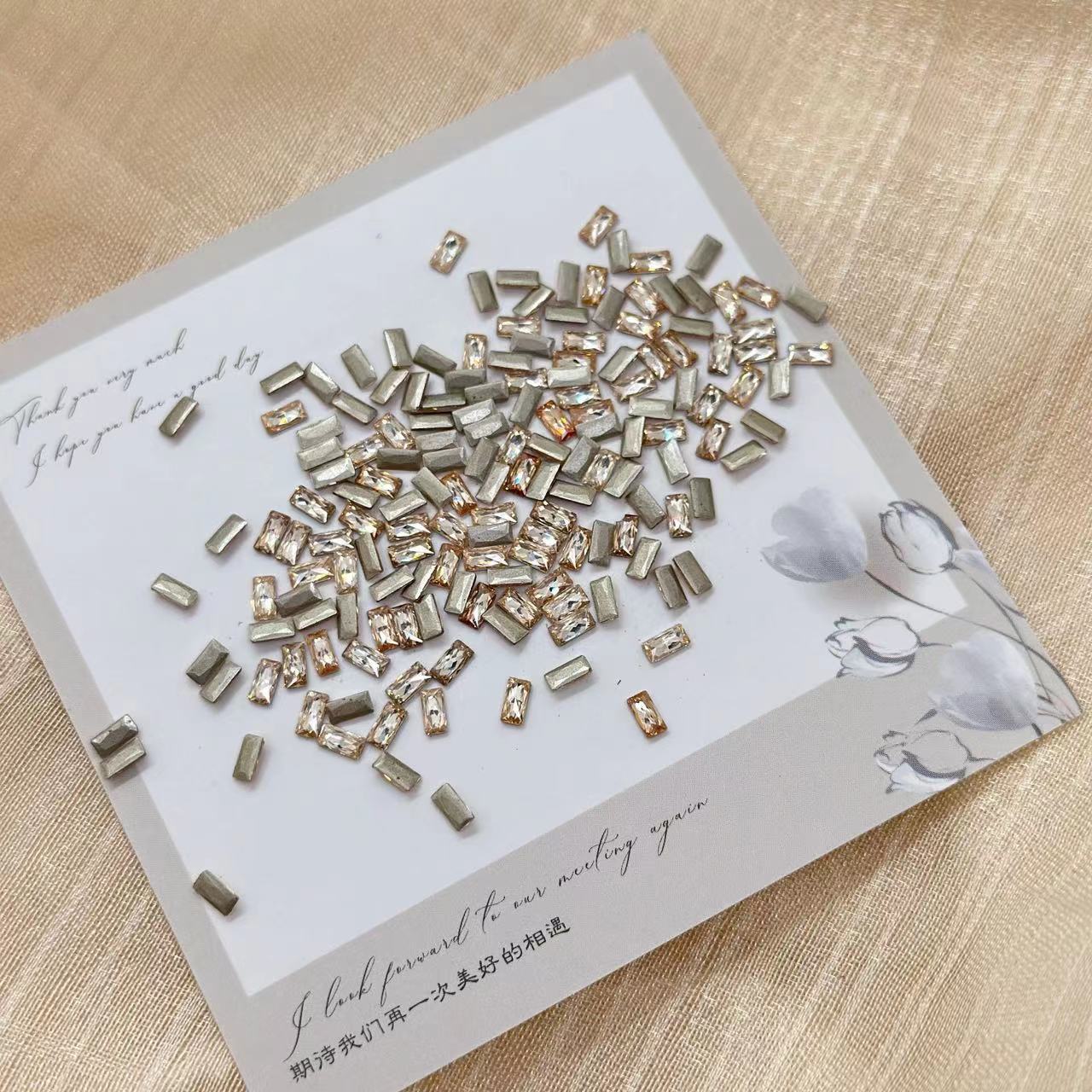 Nail Art Accessories Zircon Flatback Champagne Color Mini Small Mixed Zircon Sparkling Nail Rhinestones