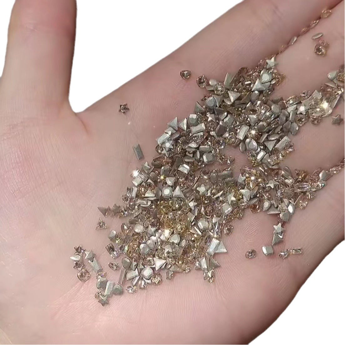 Nail Art Accessories Zircon Flatback Champagne Color Mini Small Mixed Zircon Sparkling Nail Rhinestones